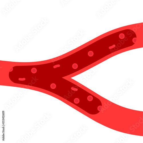 Circulatory system vector illustration on white background. Lack of red blood cell count. Amemia concept.