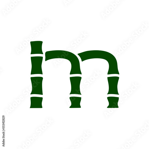 font of the letter "M" like a bamboo tree