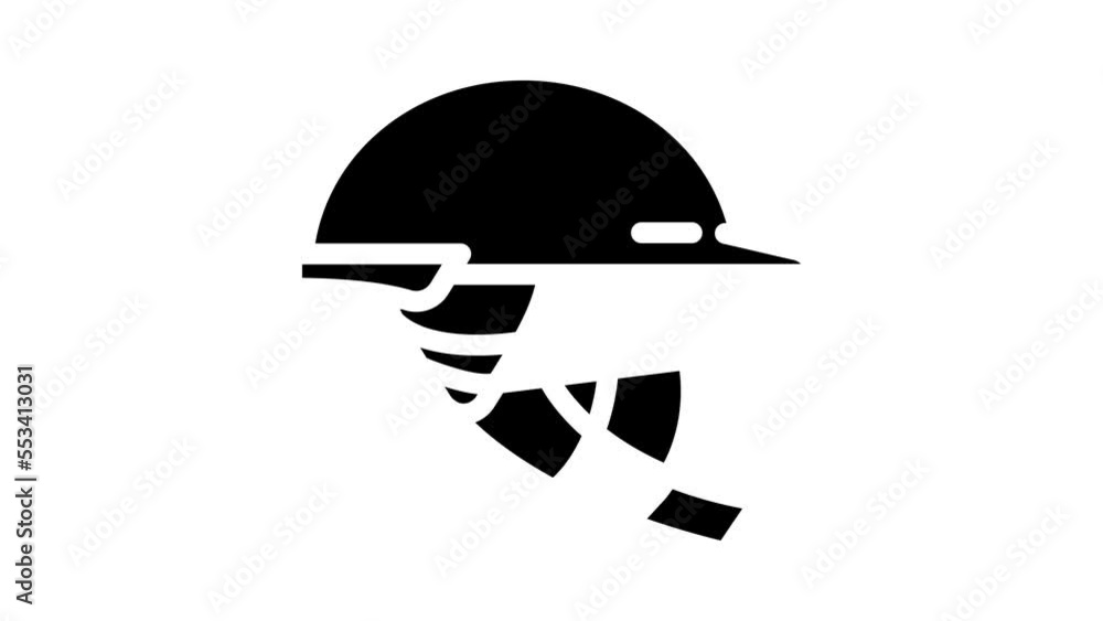 helmet cricket player head protect accessory glyph icon animation helmet cricket player head protect accessory glyph icon animation