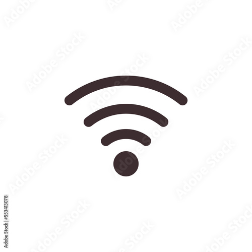 Wifi icon. Good wi-fi signal transmission symbol with line waves. Wireless network sign, hotspot. Public internet connection pictogram. Flat vector illustration isolated on white background
