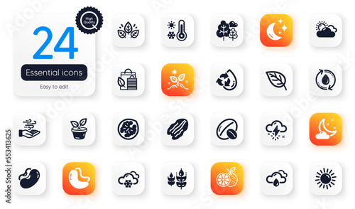 Quadro su tela Set of Nature flat icons