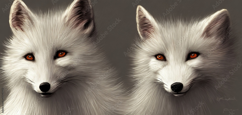 Two White Fox Cub