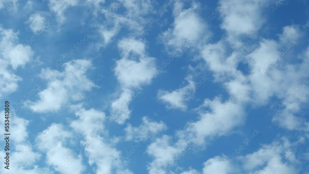 Lots of Cumulus White Clouds in Blue Sky in Sunny Weather Time Lapse. Beautiful Blue Skyscraper Covered in White Puffy Flying Clouds by Day. Beautiful Blue Sky View 4K. Beauty Relax Atmosphere Nature. Lots of Cumulus White Clouds in Blue Sky in Sunny Weather Time Lapse. Beautiful Blue Skyscraper Covered in White Puffy Flying Clouds by Day. Beautiful Blue Sky View 4K. Beauty Relax Atmosphere Nature.