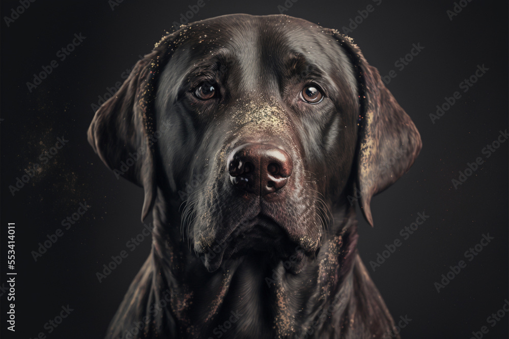 labrador portrait on isolated background, close up. Generated AI labrador portrait on isolated background, close up. Generated AI