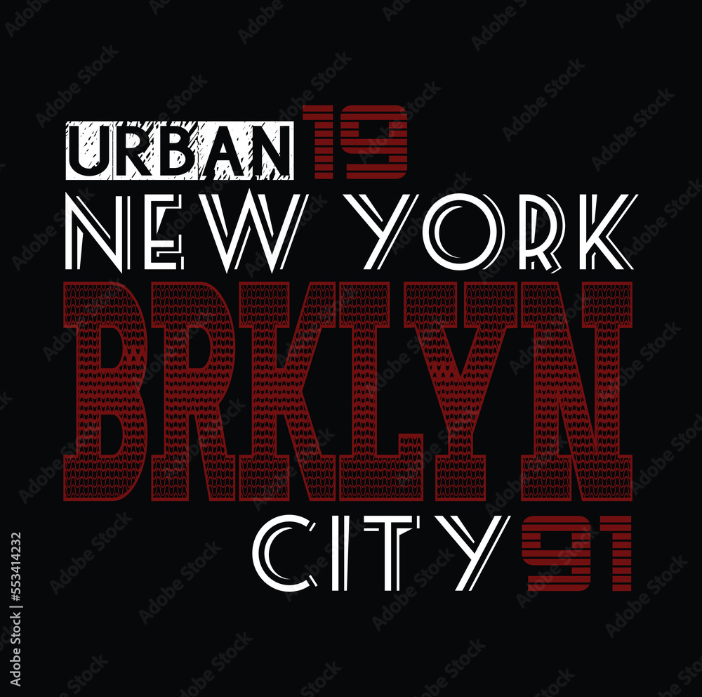 NYC brooklyn typography design for printing on t-shirt vector illustration