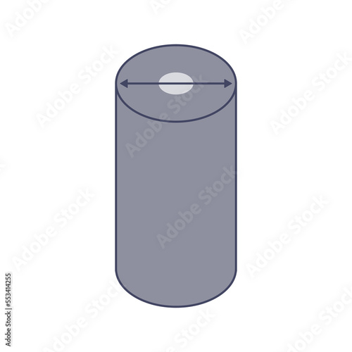 Stainless steel bars icon. Aluminum pipe diameter symbol. Industrial beam tube shapes. Wire distance measurement tool. concept. Vector illustration.