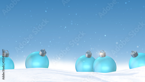 Christmas ball on winter landscape