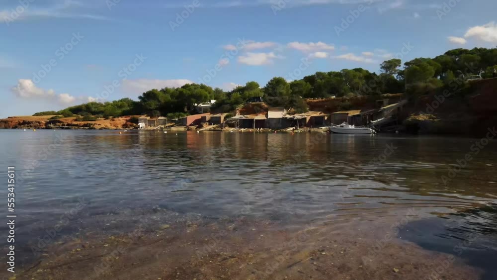Pou des Lleo beach in Ibiza, Spain Pou des Lleo beach in Ibiza, Spain