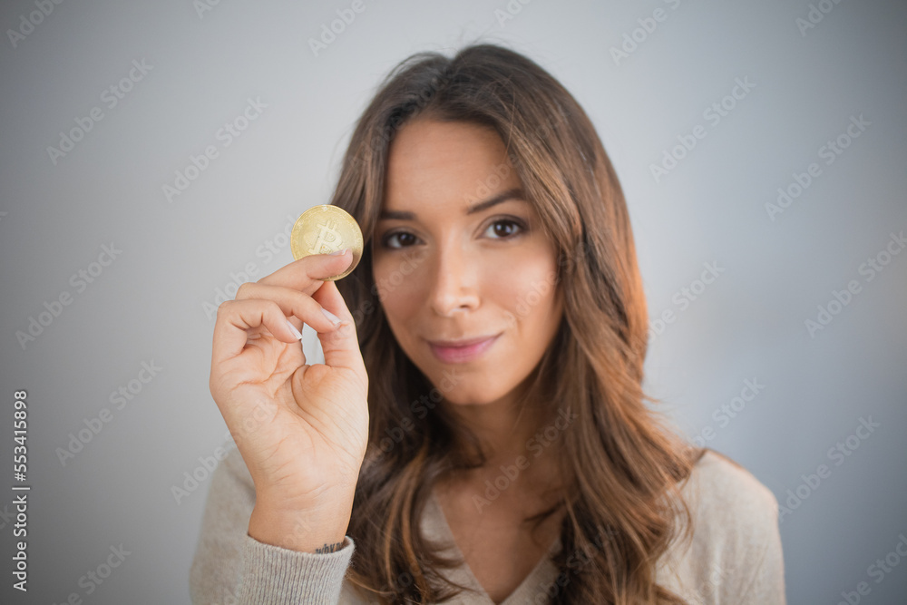 Person Holding Bitcoin Investment Cryptocurrency Person Holding Bitcoin Investment Cryptocurrency