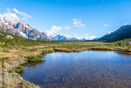 Fototapeta Naklejka Na Ścianę i Meble -  landscape of the trekking that goes to fitzroy mountain in el calafate, argentina
