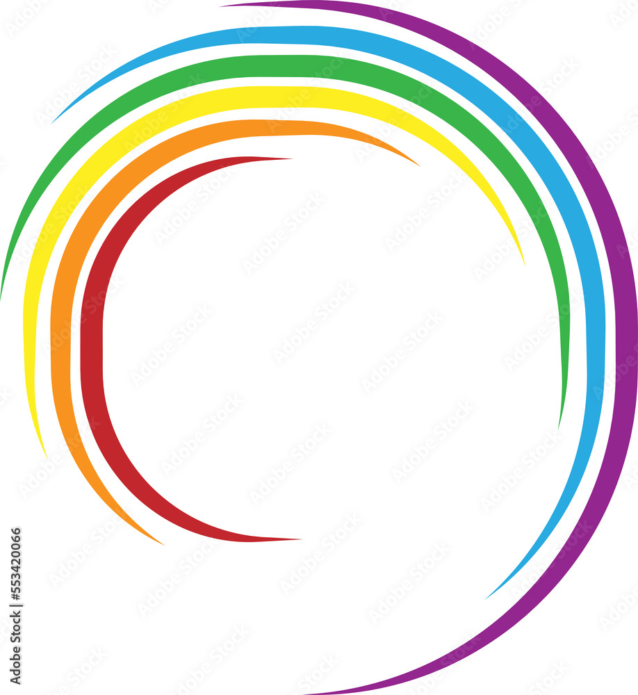 LGBT rainbow frame in circle shape. PNG transparent. Stock Illustration ...