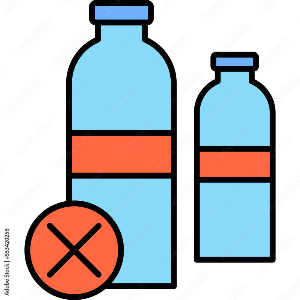 Fototapeta premium No Plastic Bottles Icon