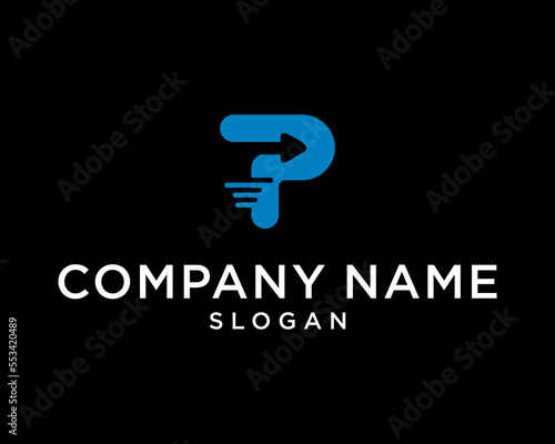 blue company logo MODERN LOGO INITIAL P