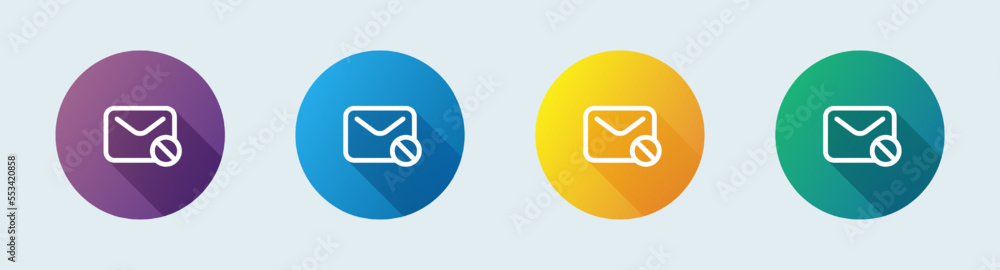 Block message line icon in flat design style. Mail signs vector illustration. Block message line icon in flat design style. Mail signs vector illustration.