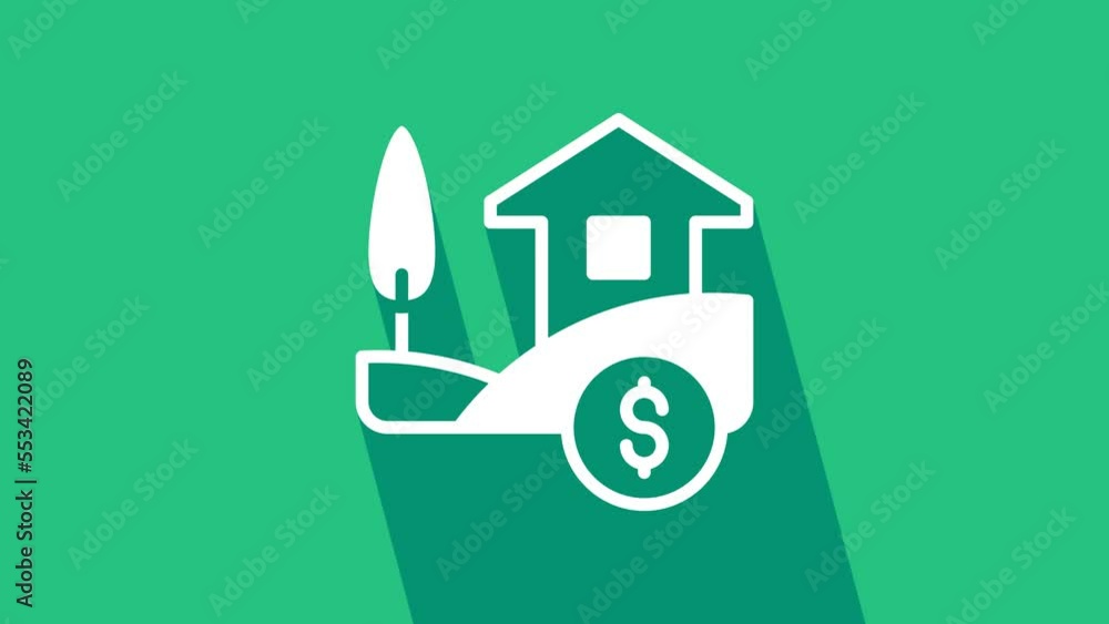 White House with dollar symbol icon isolated on green background. Home and money. Real estate concept. 4K Video motion graphic animation White House with dollar symbol icon isolated on green background. Home and money. Real estate concept. 4K Video motion graphic animation