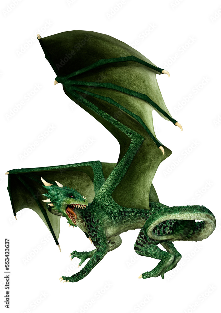 Obraz premium 3D Rendering Fairy Tale Dragon on White