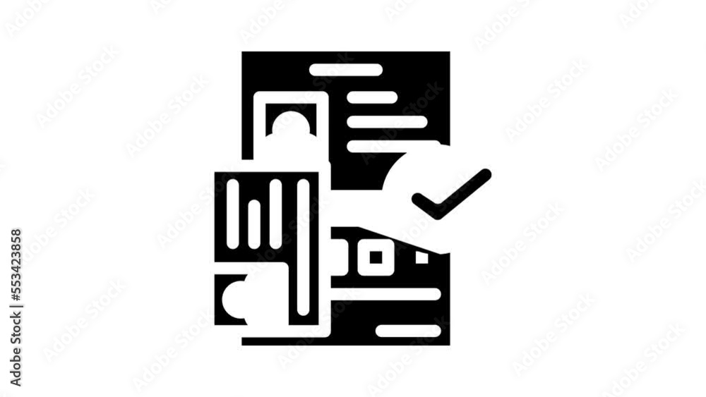 passport document approve glyph icon animation passport document approve glyph icon animation