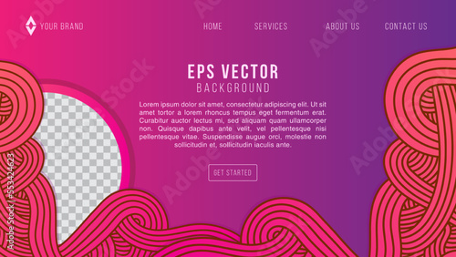 Purple Gradient Wave Lines Web Design Abstract Background EPS 10 Vector For Website, Landing Page, Home Page, Web Page