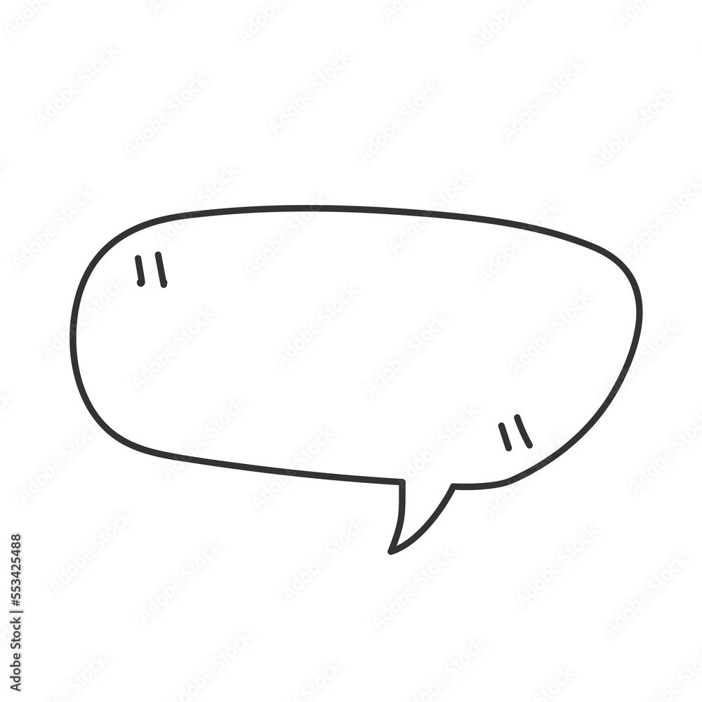 Hand-drawn speech bubble. Doodle style. Hand-drawn speech bubble. Doodle style.