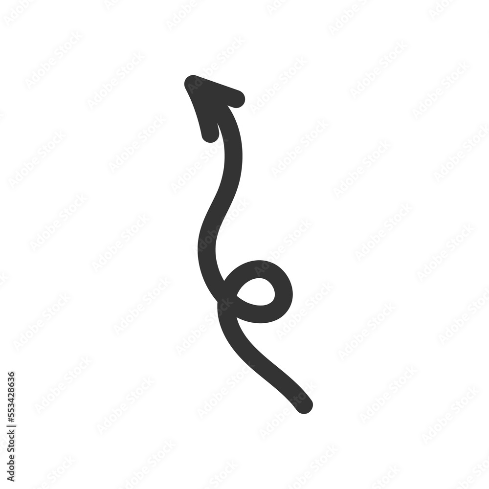 Curved arrow hand drawn. Sketch doodle style. Curved arrow hand drawn. Sketch doodle style.
