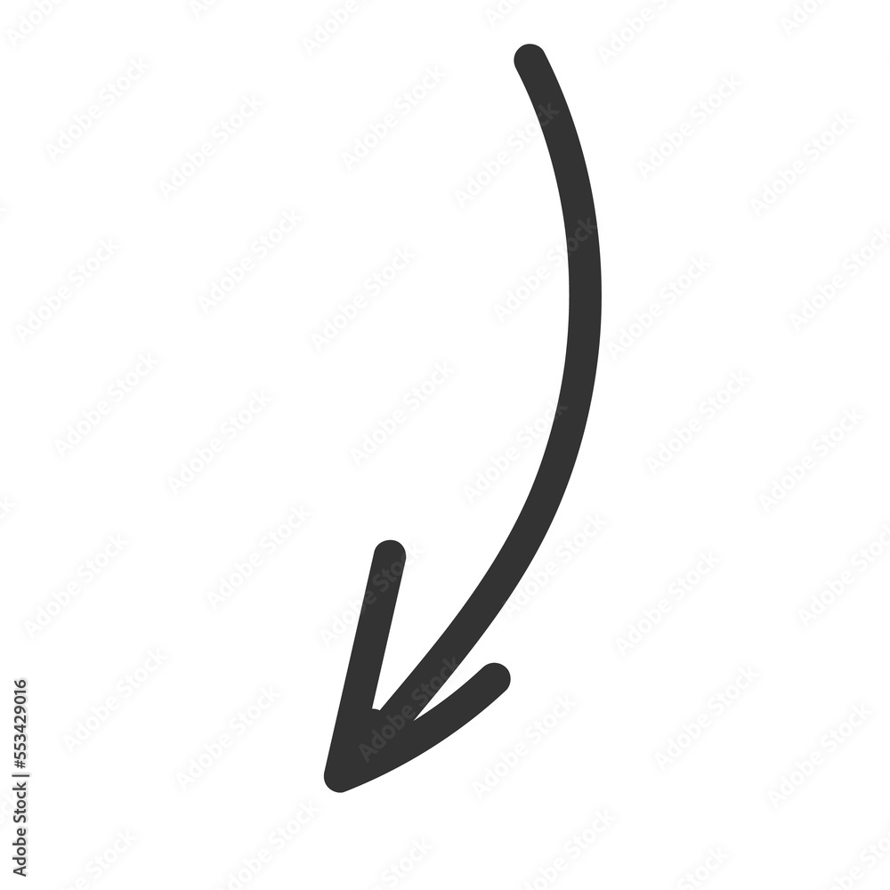 Curved arrow hand drawn. Sketch doodle style. Curved arrow hand drawn. Sketch doodle style.