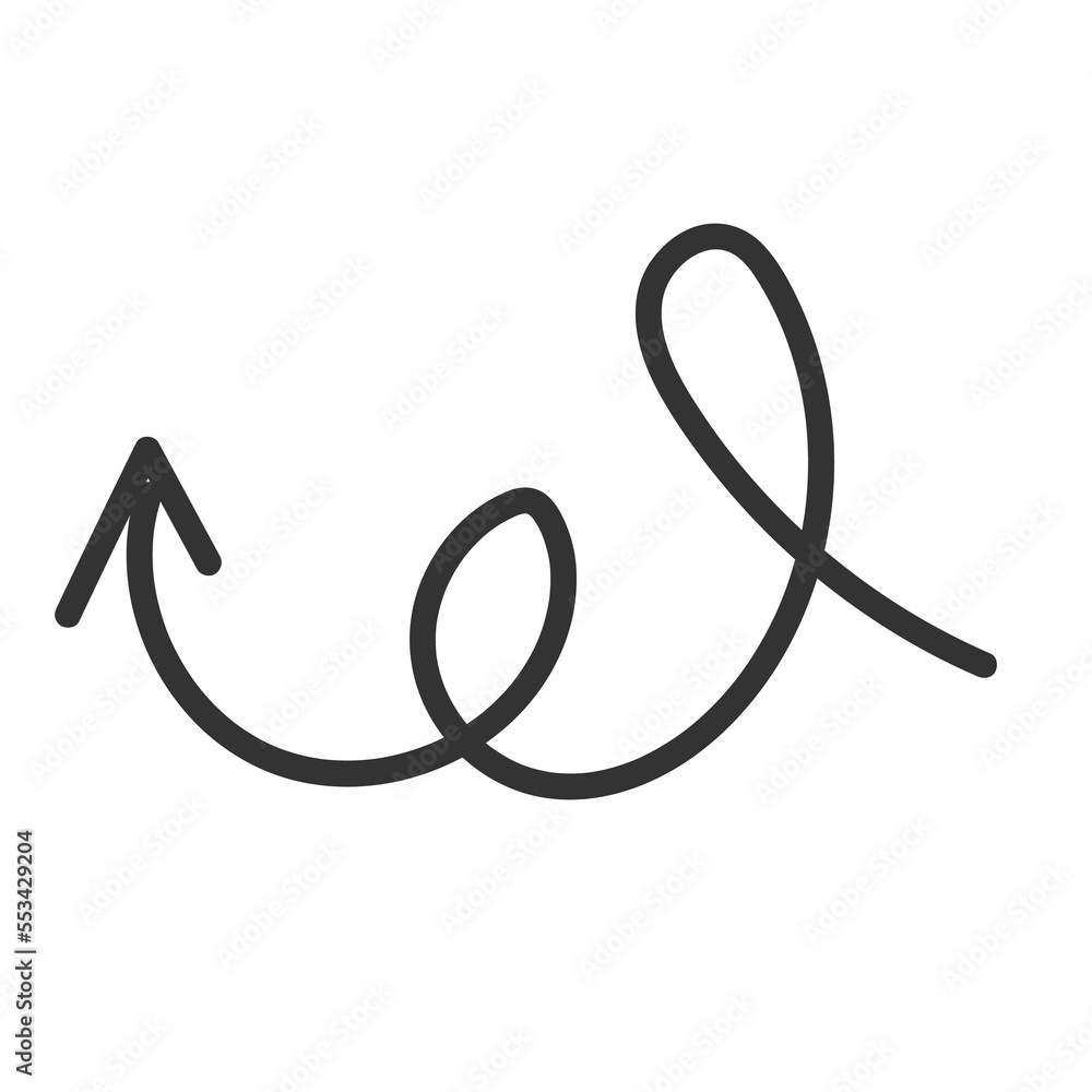 Curved arrow hand drawn. Sketch doodle style. Curved arrow hand drawn. Sketch doodle style.