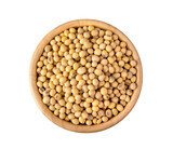 soybeans in wood bowl isolate on transparent png