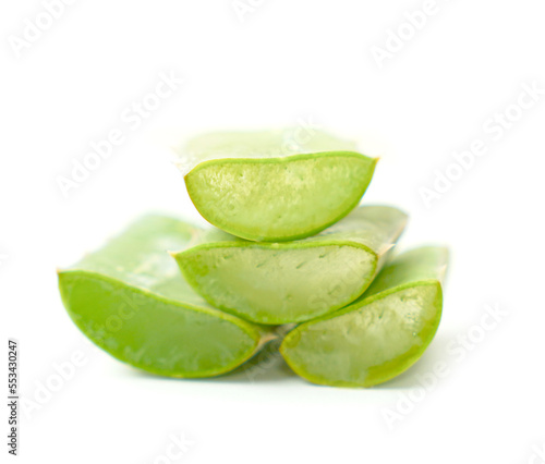Wallpaper Mural close up fresh sliced aloe vera on white background Torontodigital.ca