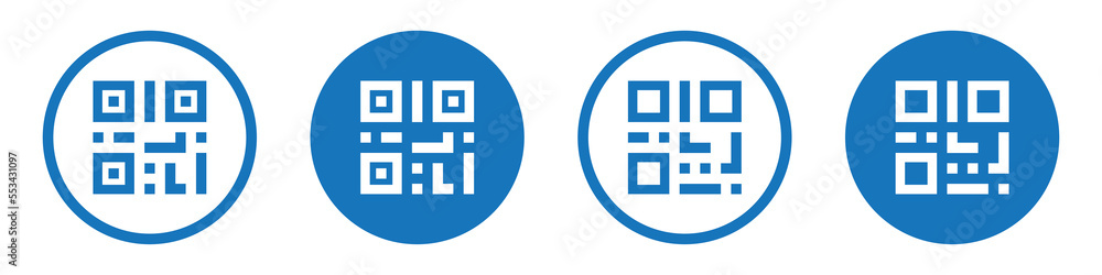 QR code icon. Barcode scan icon, vector illustration QR code icon. Barcode scan icon, vector illustration