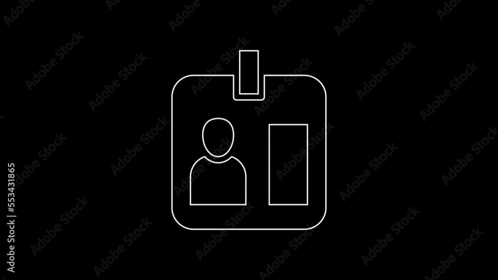 White line Press journalist vertical badge icon isolated on black background. Media identification id card. 4K Video motion graphic animation White line Press journalist vertical badge icon isolated on black background. Media identification id card. 4K Video motion graphic animation