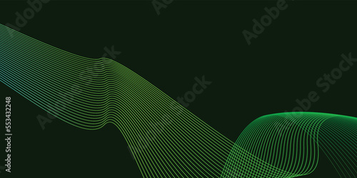Dark background and green line wave