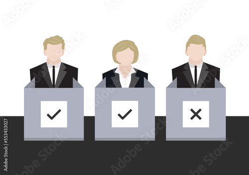 Europe voter at polling station vector ep26