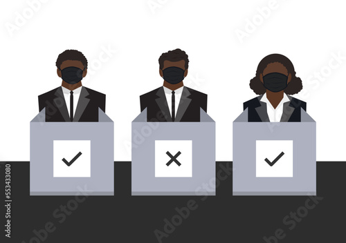 businessman voter at polling station vector ep29