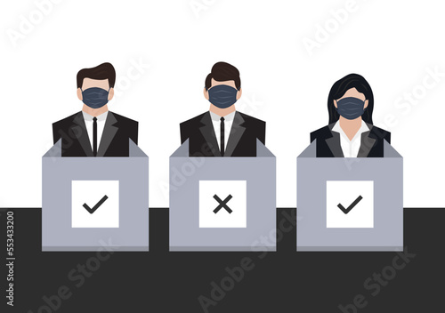 business team voter at polling station vector ep36