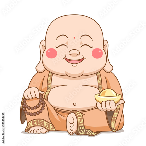 Cartoon character of happy Buddha.