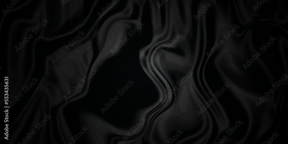  Black silk background . Black fabric background texture . abstract background luxury cloth or liquid wave or wavy folds of grunge silk texture material or smooth shiny luxurious cloth.