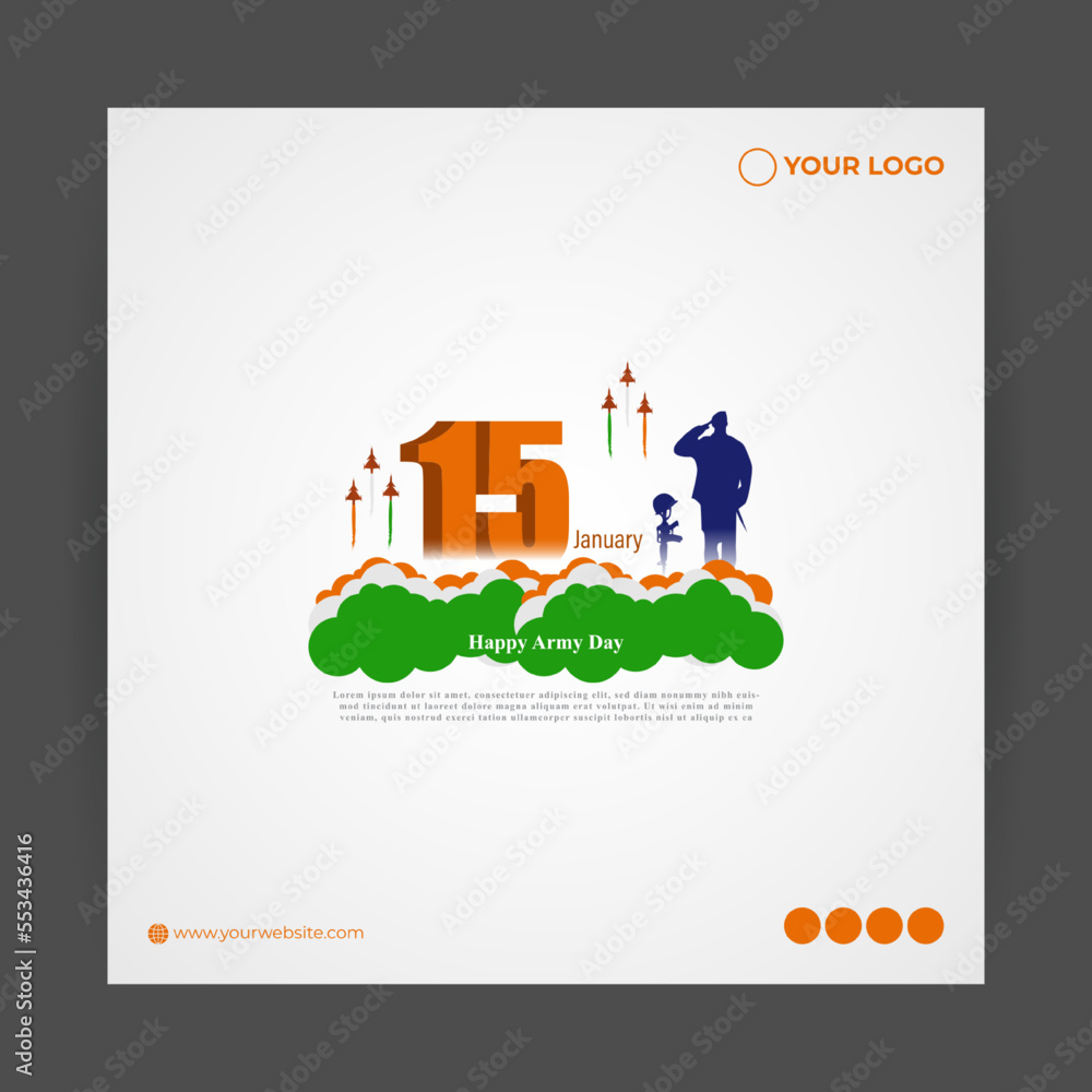Vector illustration for Indian army day background banner