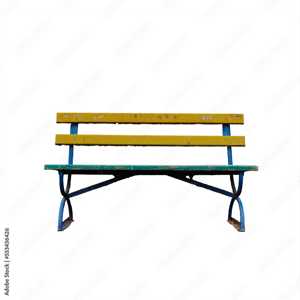 An old painted bench An old painted bench