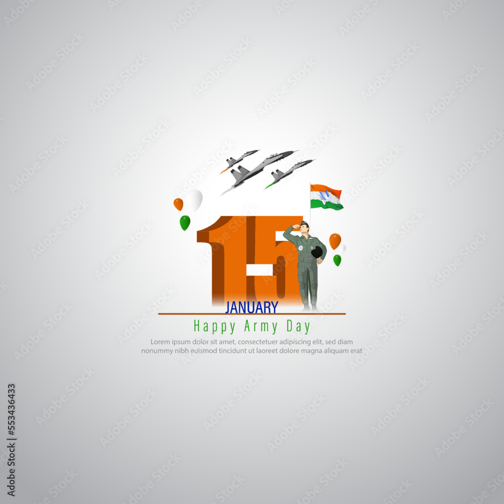 Fototapeta premium Vector illustration for Indian army day background banner