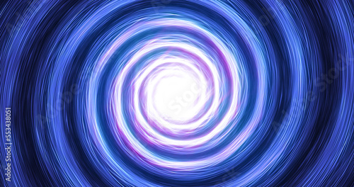 Abstract beautiful bright blue glowing energy electric magical space tunnel or funnel