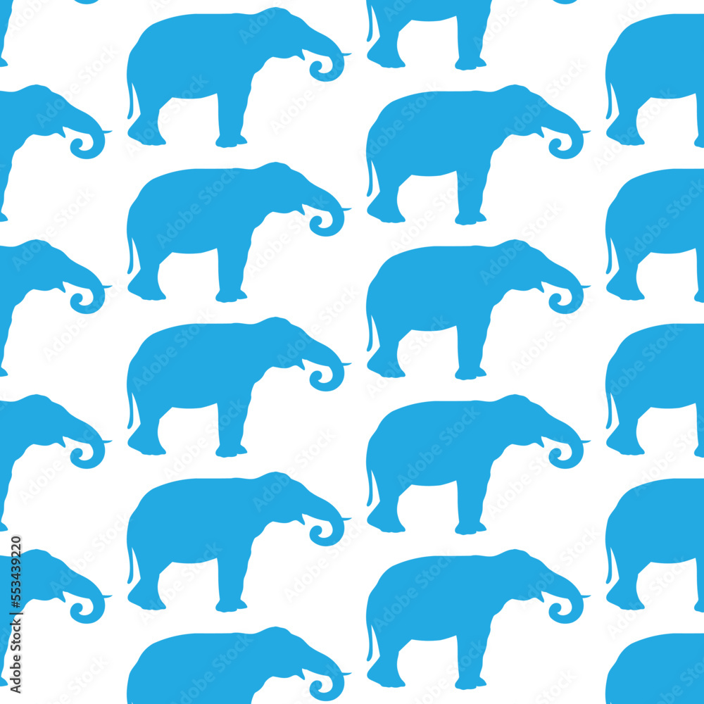 Obraz premium Light blue elephant vector pattern