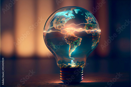 Generative AI abstract render of planet earth