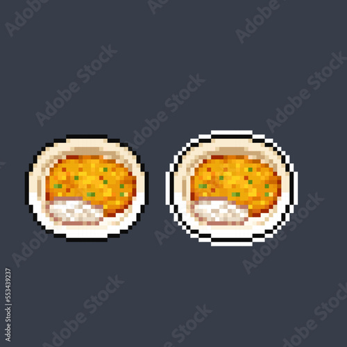 curry in pixel art style