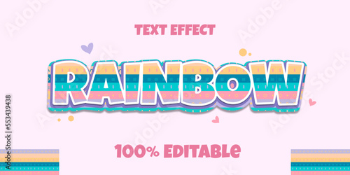 editable rainbow text effect premium vector