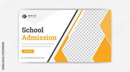School admission thumbnail banner template design 