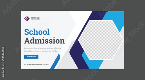 School admission thumbnail banner template design 