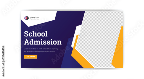 School admission thumbnail banner template design 
