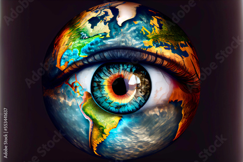 Fototapeta Naklejka Na Ścianę i Meble -  Generative AI abstract render of planet earth