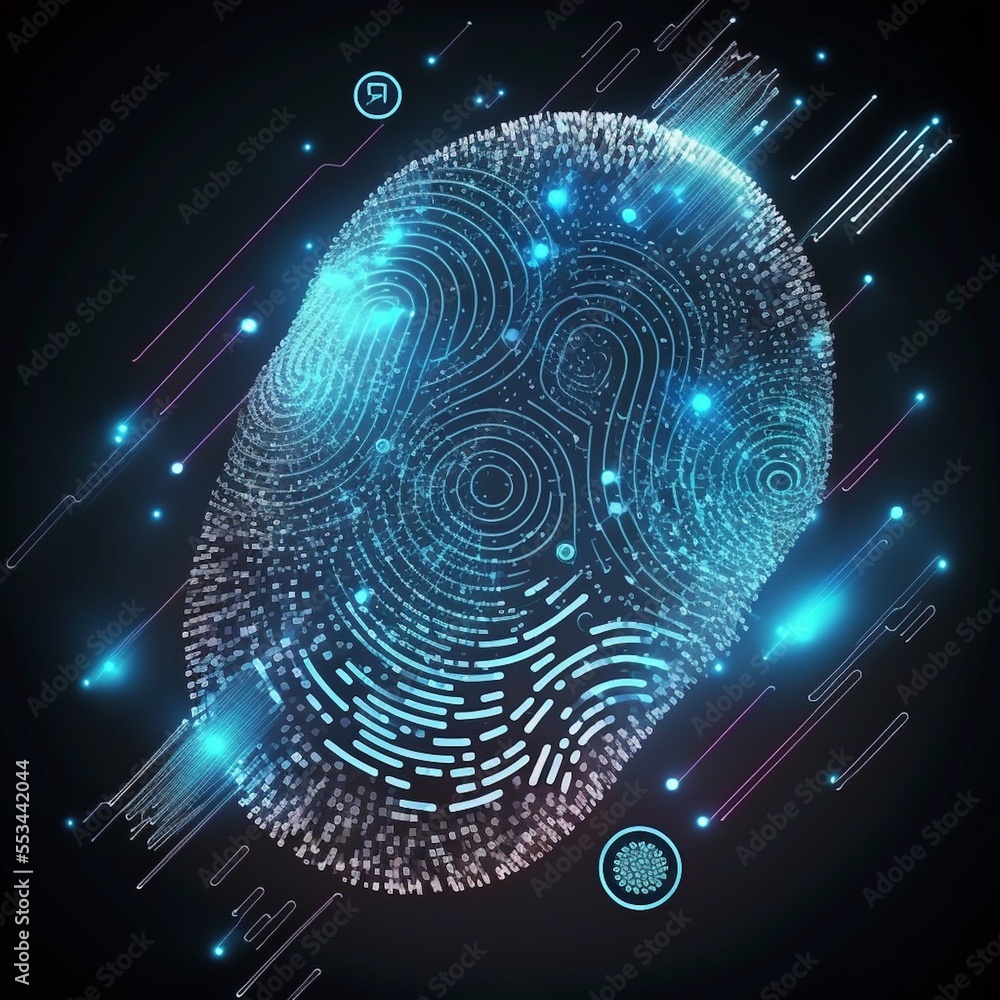 fingerprint scanning unlock and access to business data network. Cloud. Biometric identification and cyber security protect business transaction from online digital cyber attack fingerprint scanning unlock and access to business data network. Cloud. Biometric identification and cyber security protect business transaction from online digital cyber attack