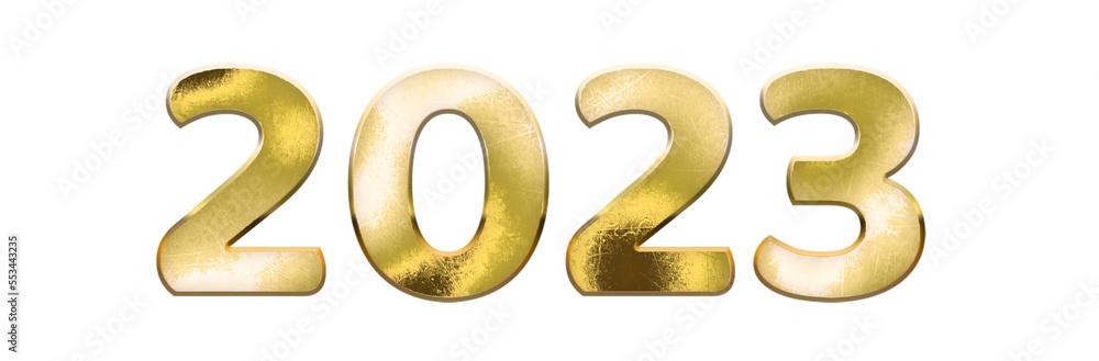 2023 New Year golden bold letters symbol isolated on transparent background 2023 New Year golden bold letters symbol isolated on transparent background
